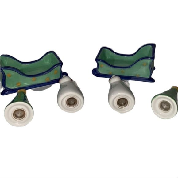 JAN Pashley Salt & Pepper Shakers Christmas Holiday Vintage 2 sets with Sleigh - Picture 4 of 8